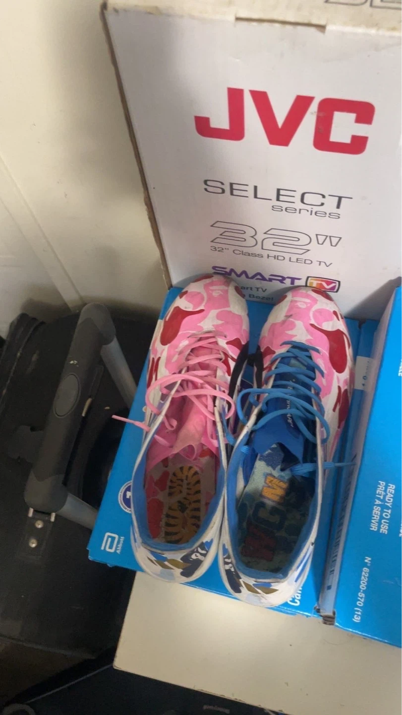 BAPE x Adidas Football Cleats Pink Camo