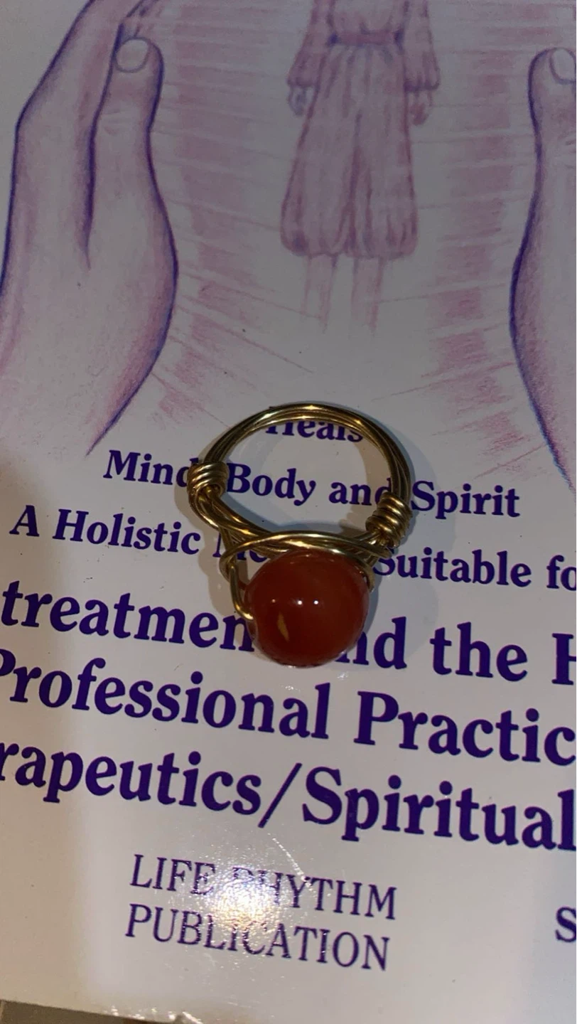 Wire Wrapped Carnelian Stone Ring