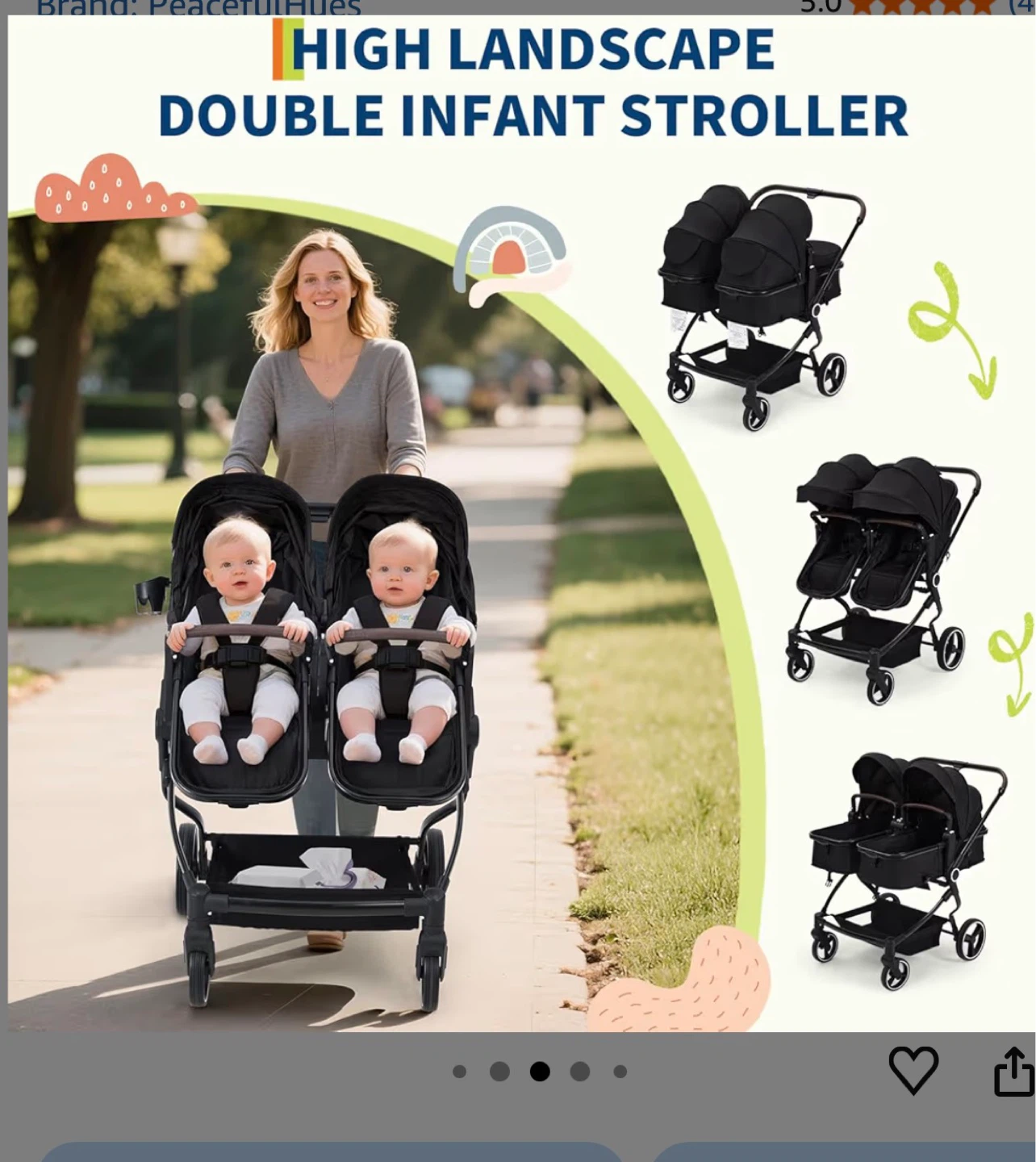 High Landscape Double Infant Stroller