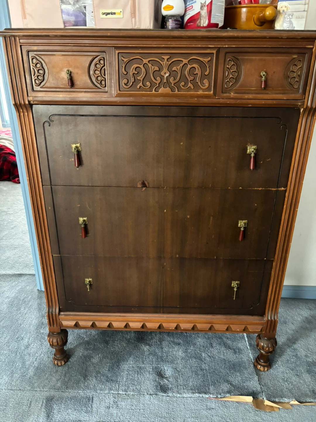 Antique Wooden Headboard - photo 3