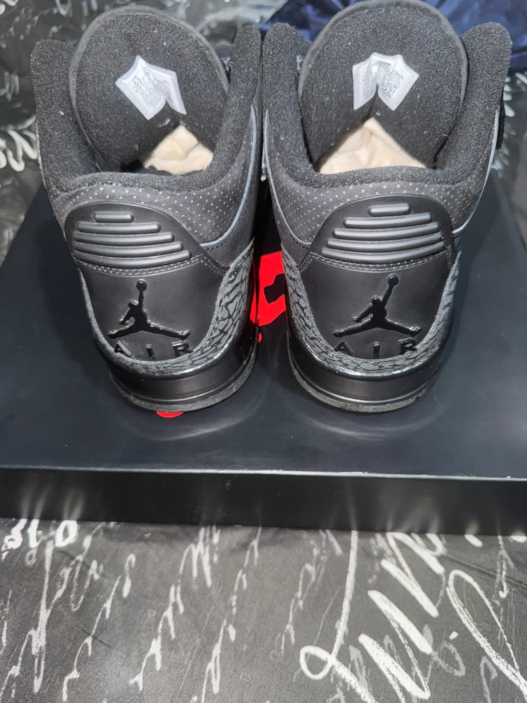 Jordan 3 Black Cat Size 9.5 Og All - photo 3
