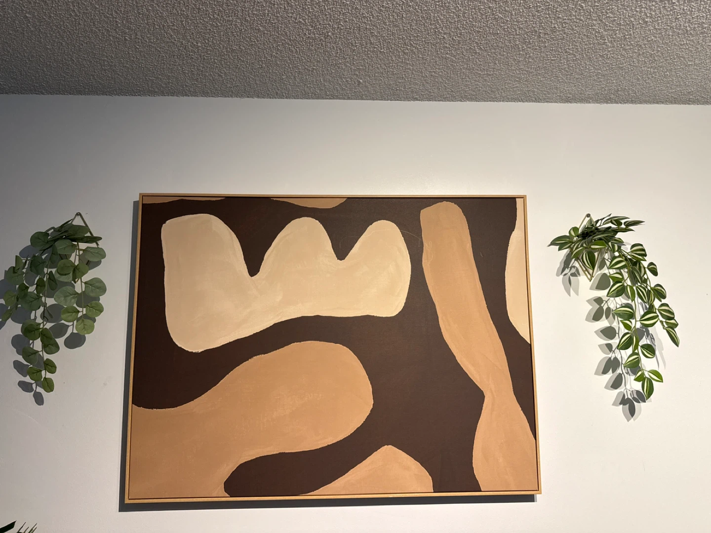Abstract Art Print with two umbra hanging pots