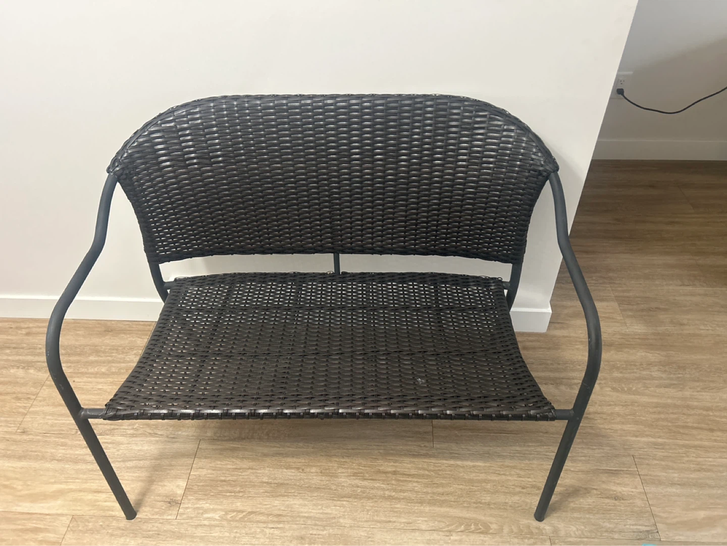 Outdoor Loveseat with Blue Cushions - photo 2