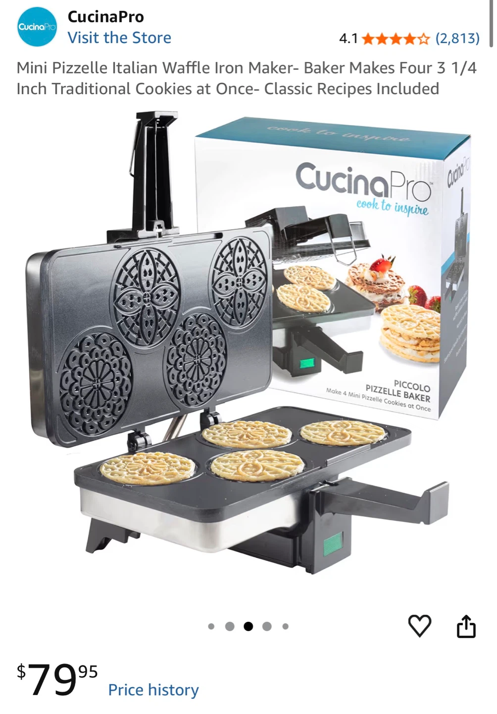 Mini Pizzelle Italian Waffle Iron Maker - photo 2