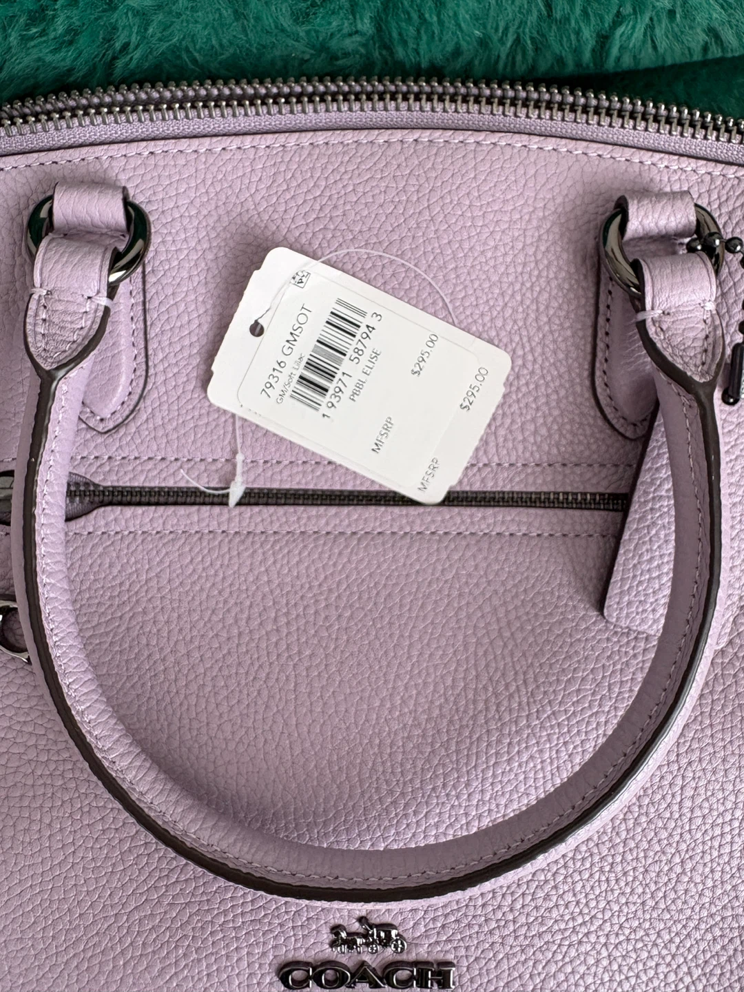 Coach Pebble Leather Satchel - Lavender - photo 2