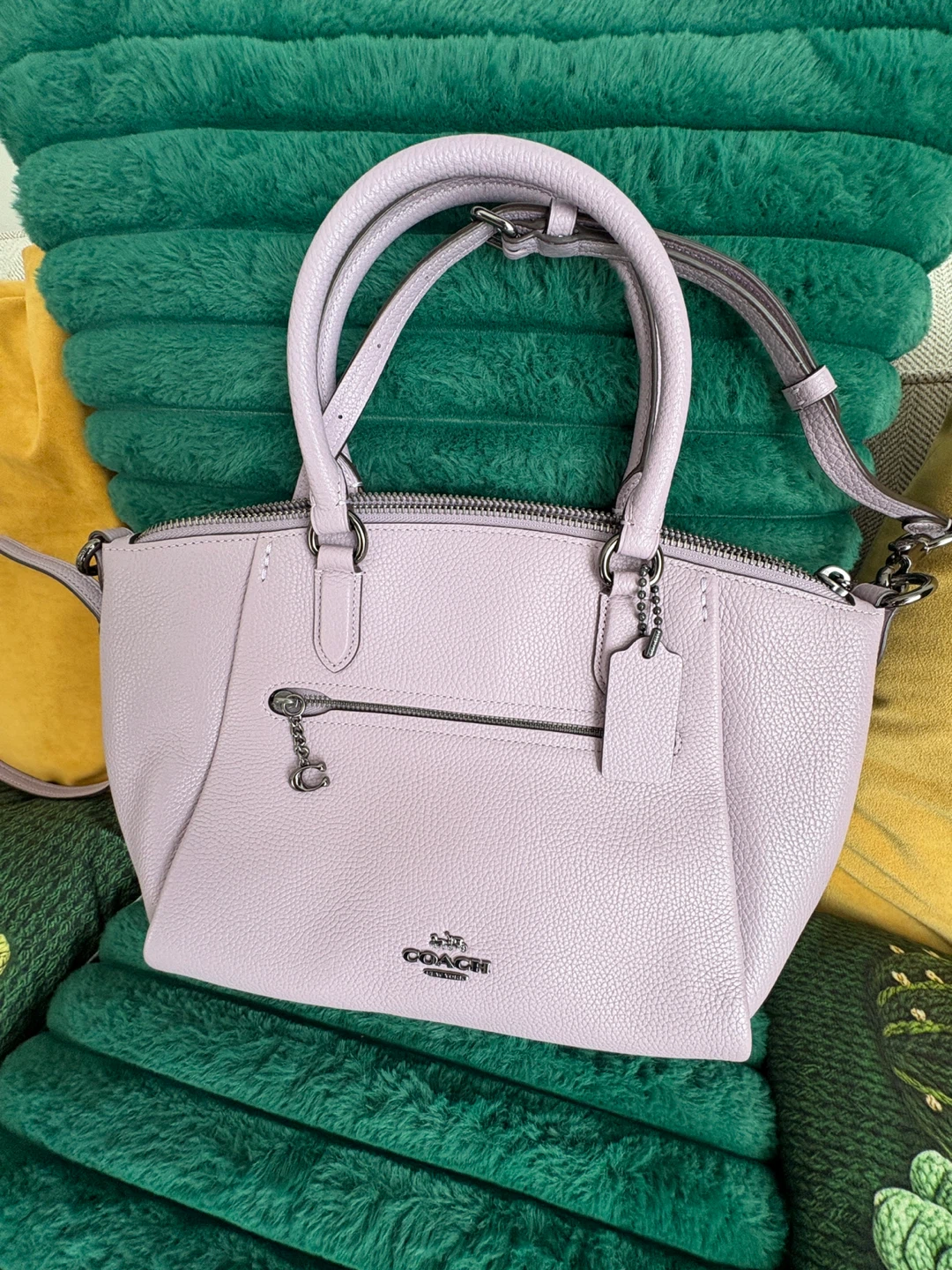 Coach Pebble Leather Satchel - Lavender