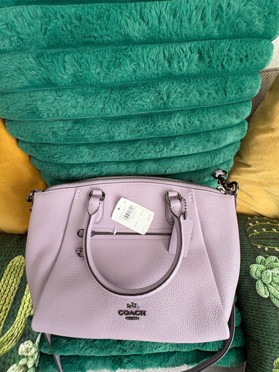 Coach Pebble Leather Satchel - Lavender - photo 4