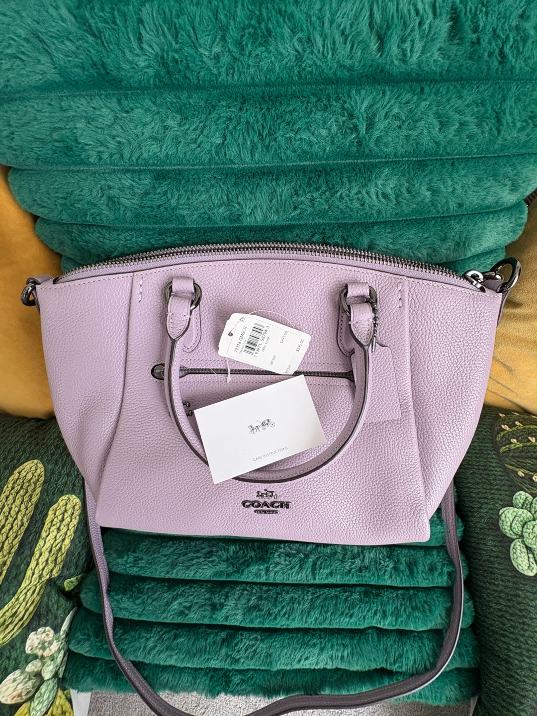 Coach Pebble Leather Satchel - Lavender - photo 3