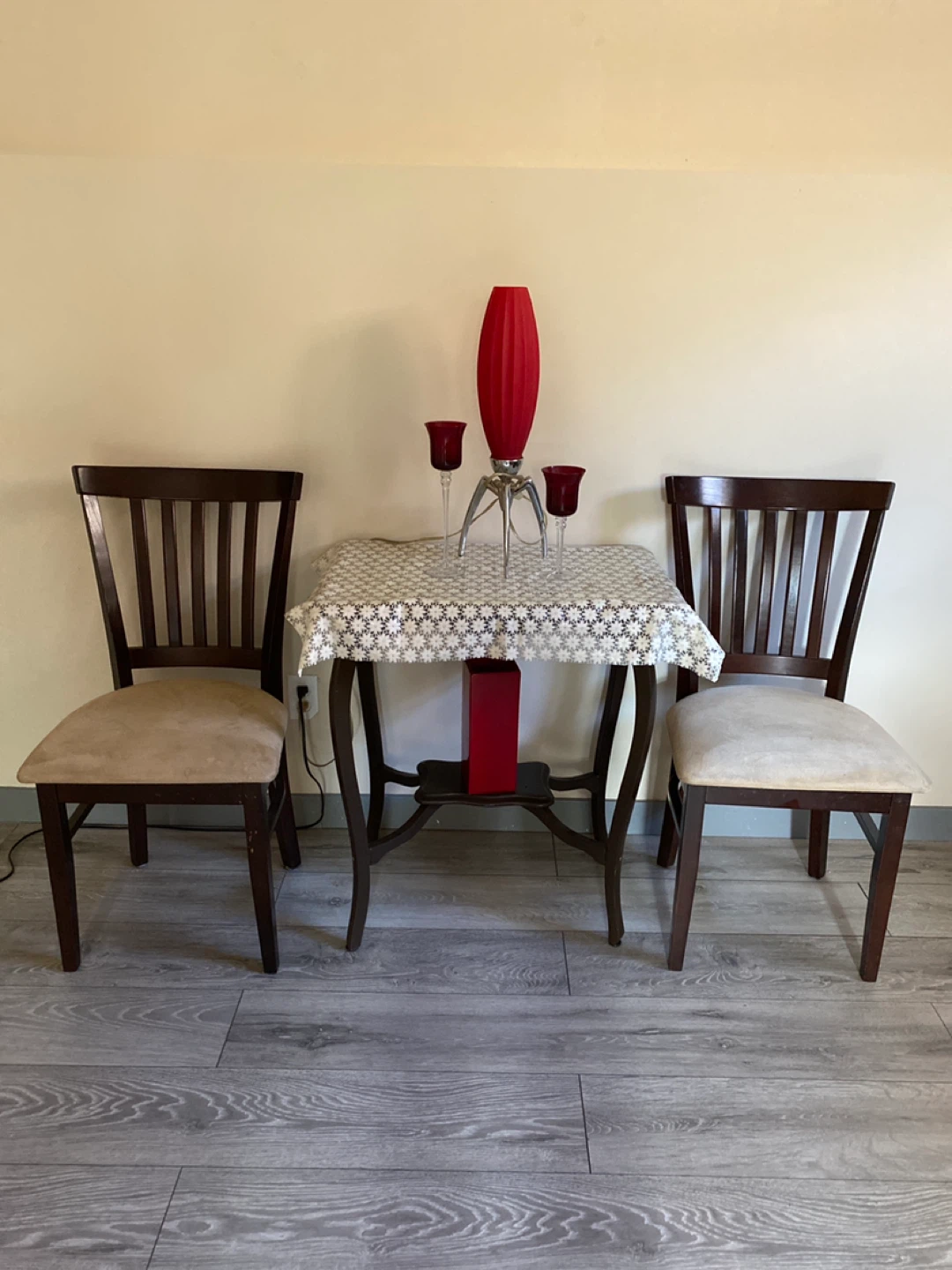 Wood Table with 2 Chairs