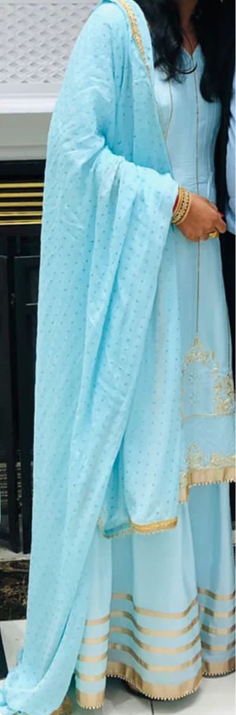 Light Blue Embroidered Women's Shalwar Kameez