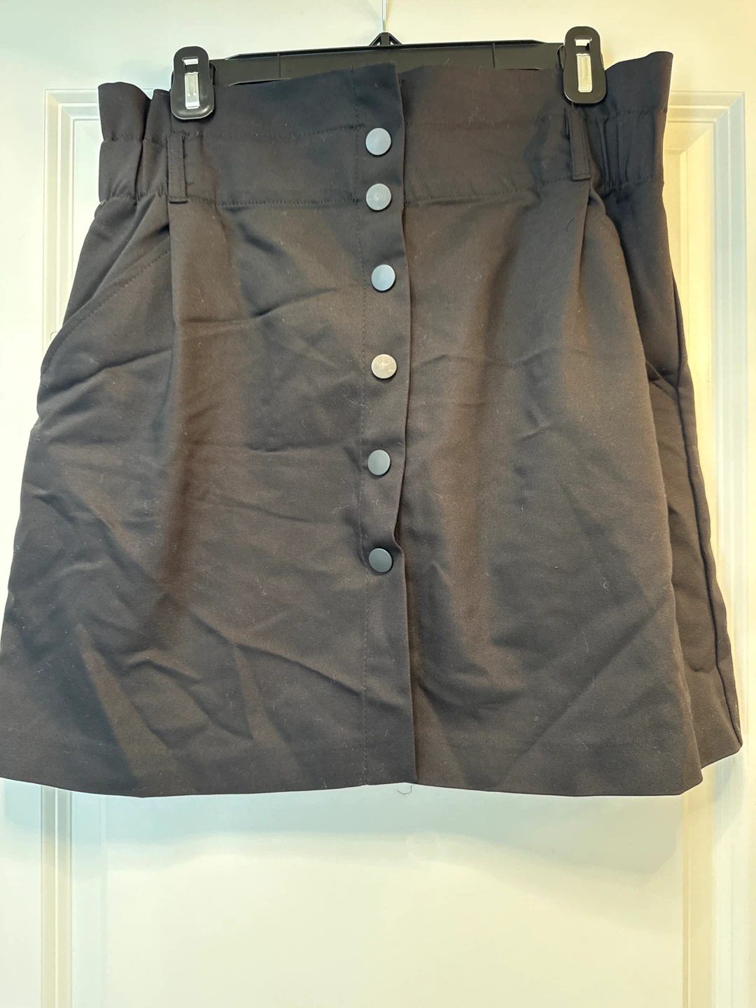 ZARA Women’s Black Paperbag Waist Skirt