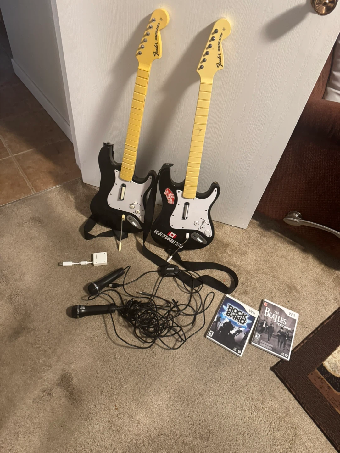 Nintendo Wii Guitar Hero with 2 Guitars