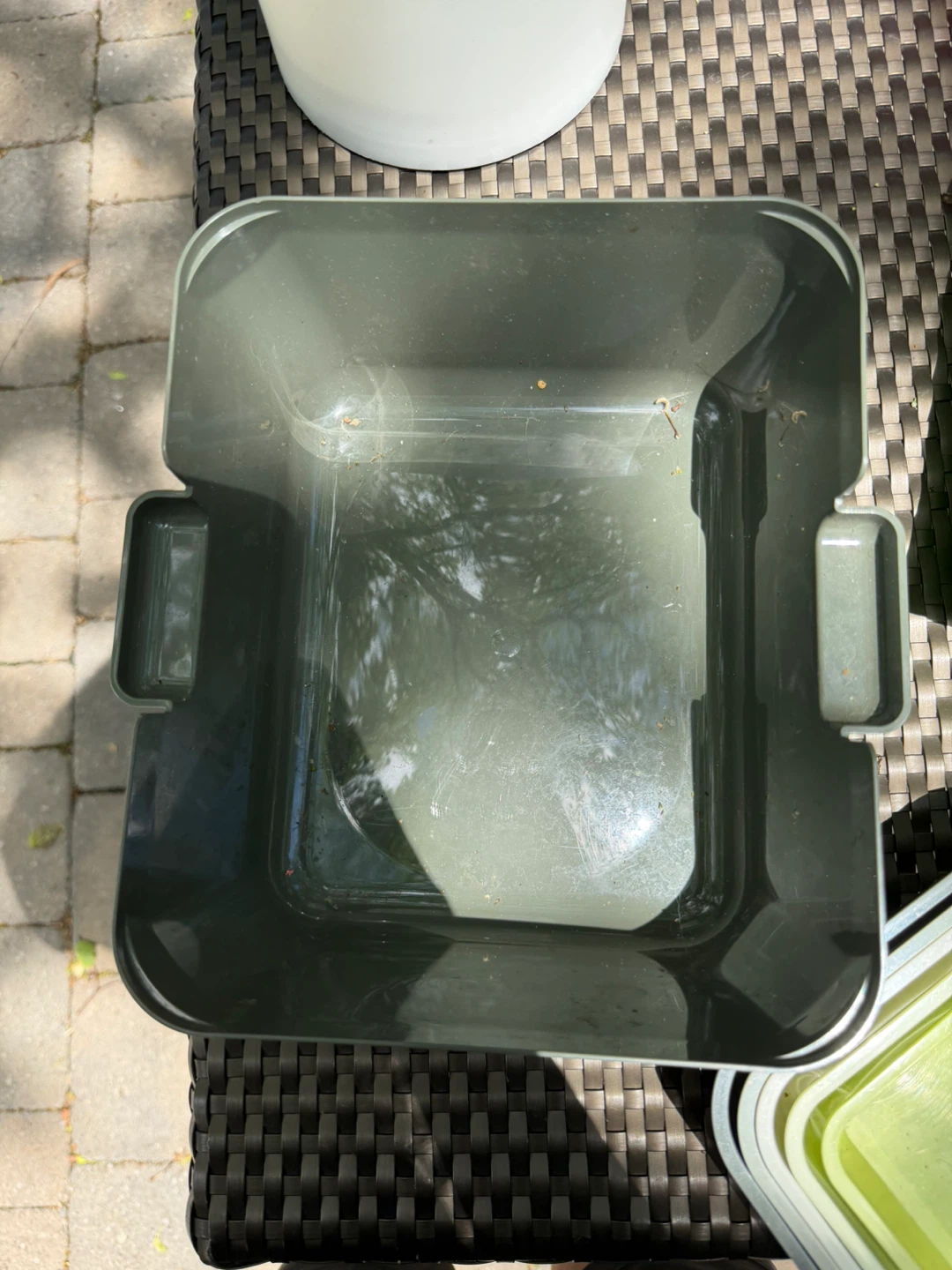 Grey Plastic Bin with Handles