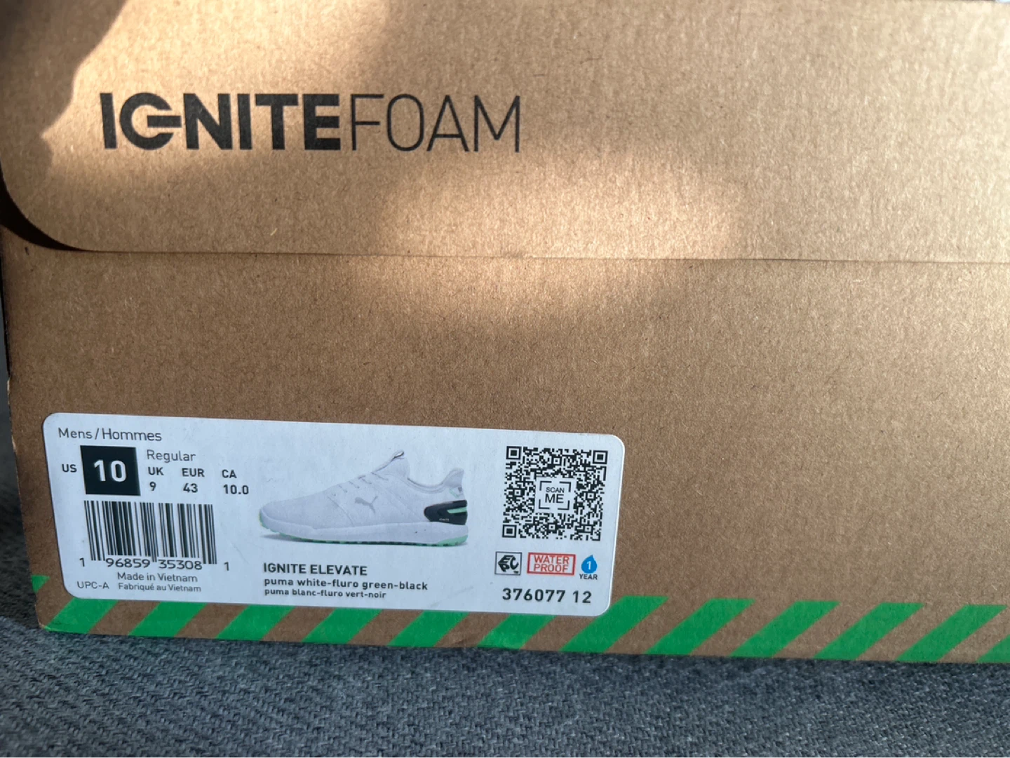 Puma Ignite Elevate Golf Shoes White/Fluro Green - photo 3