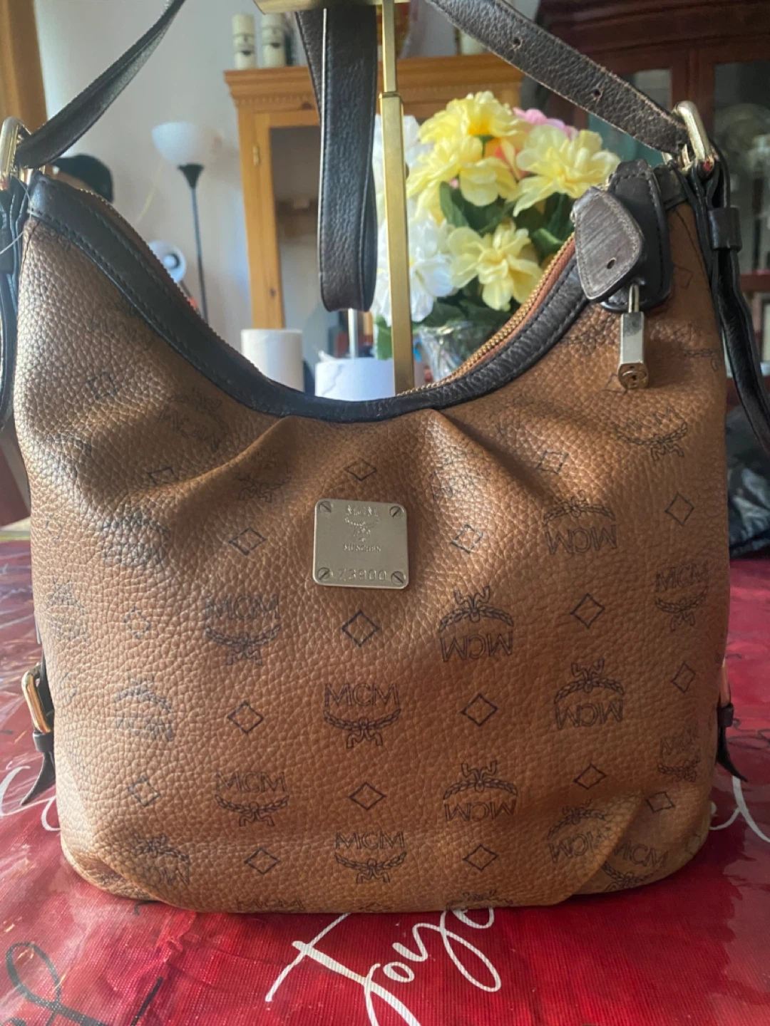 MCM Brown Monogram Hobo Bag