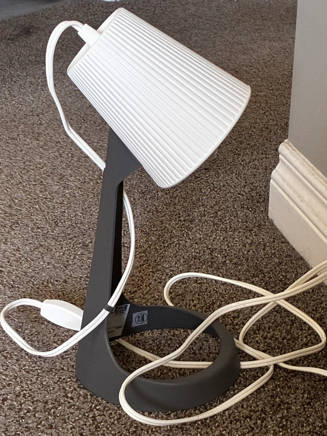 IKEA White Pleated Desk Lamp