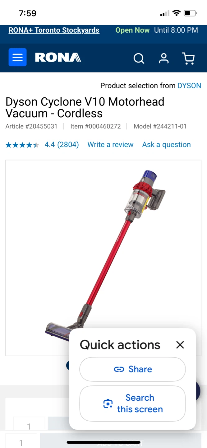 Dyson Cyclone V10 Motorhead Cordless Vacuum