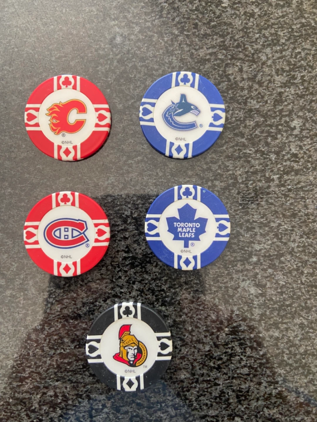 NHL Team Poker Chips - EACH-10.00
