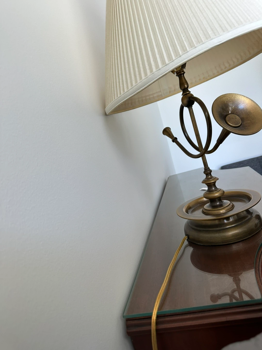 Vintage Brass French Horn Table Lamp - photo 2