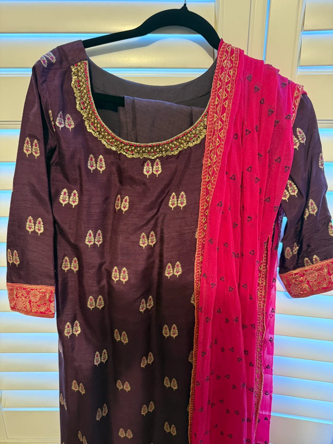 Women's Purple Salwar Kameez Dupatta Set - photo 2