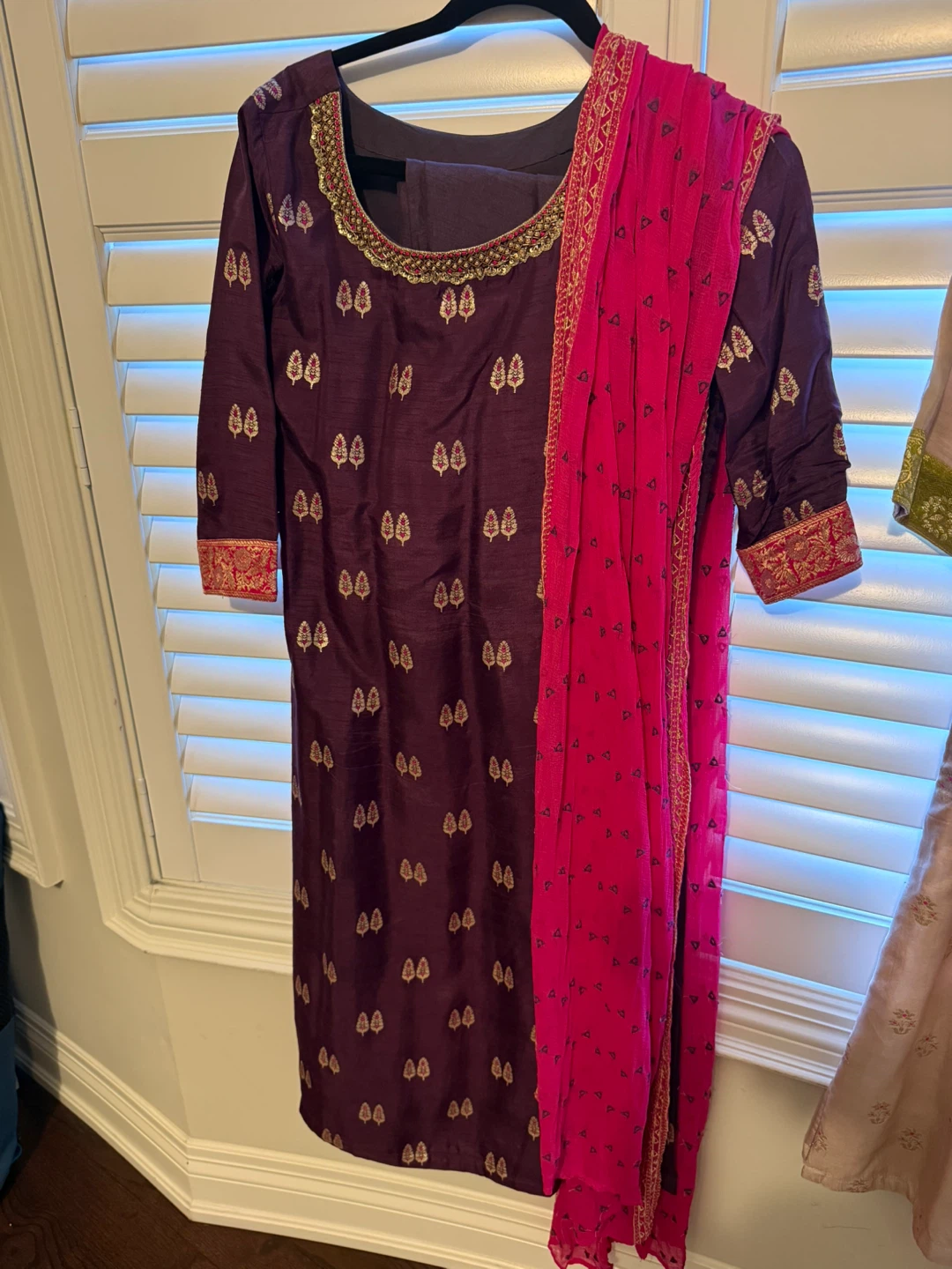 Women's Purple Salwar Kameez Dupatta Set