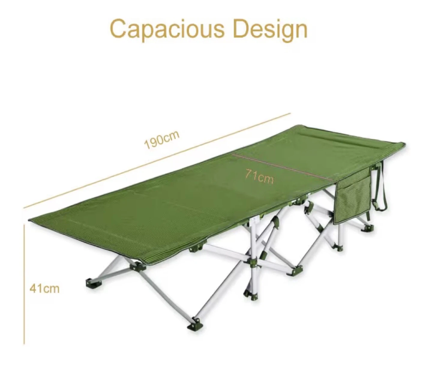 Green Camping Cot with Pillow - photo 4