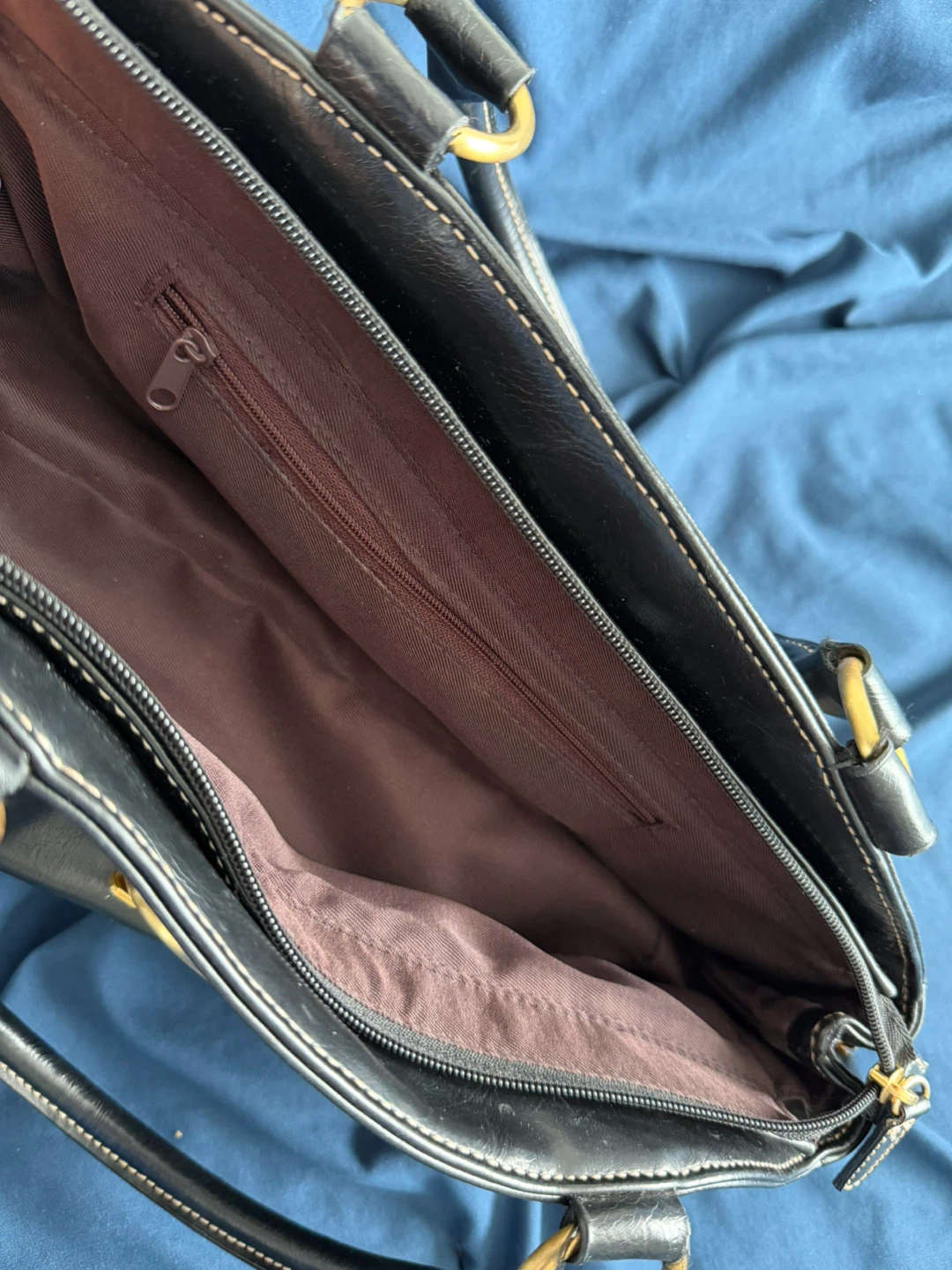 Vintage Black Handbag with Gold Accents - photo 5