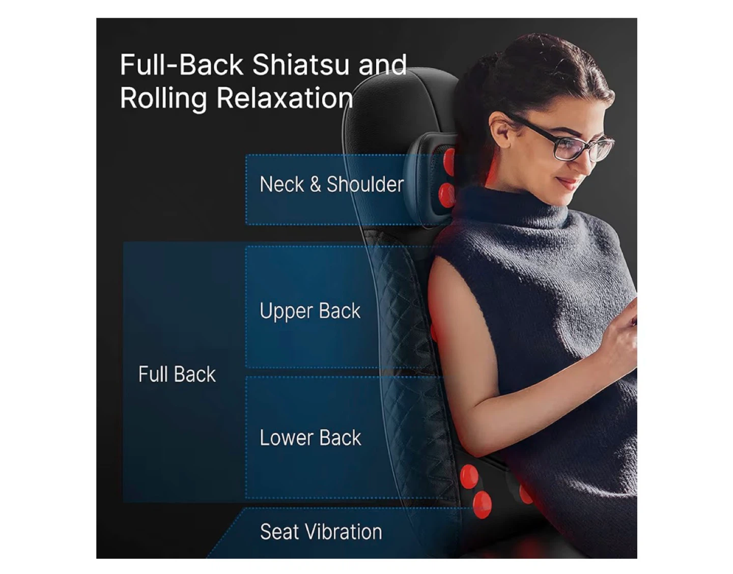 RENPHO Full-Back Shiatsu Massage Seat Cushion - photo 2