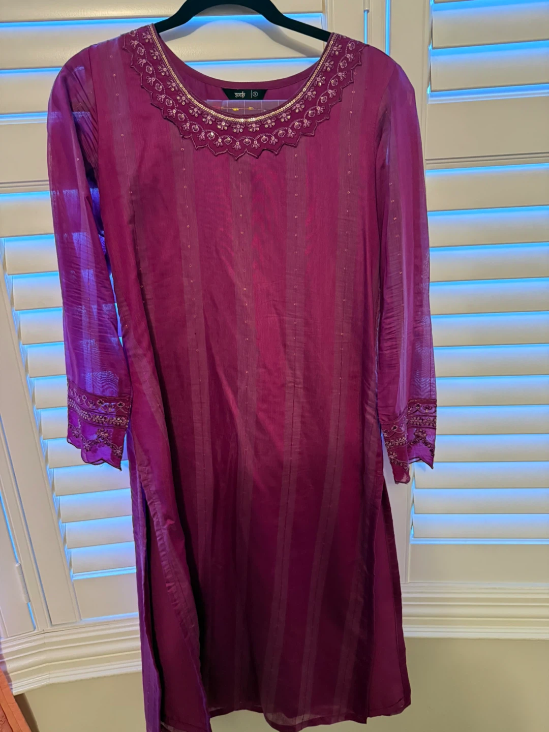 Purple Embroidered Kurti