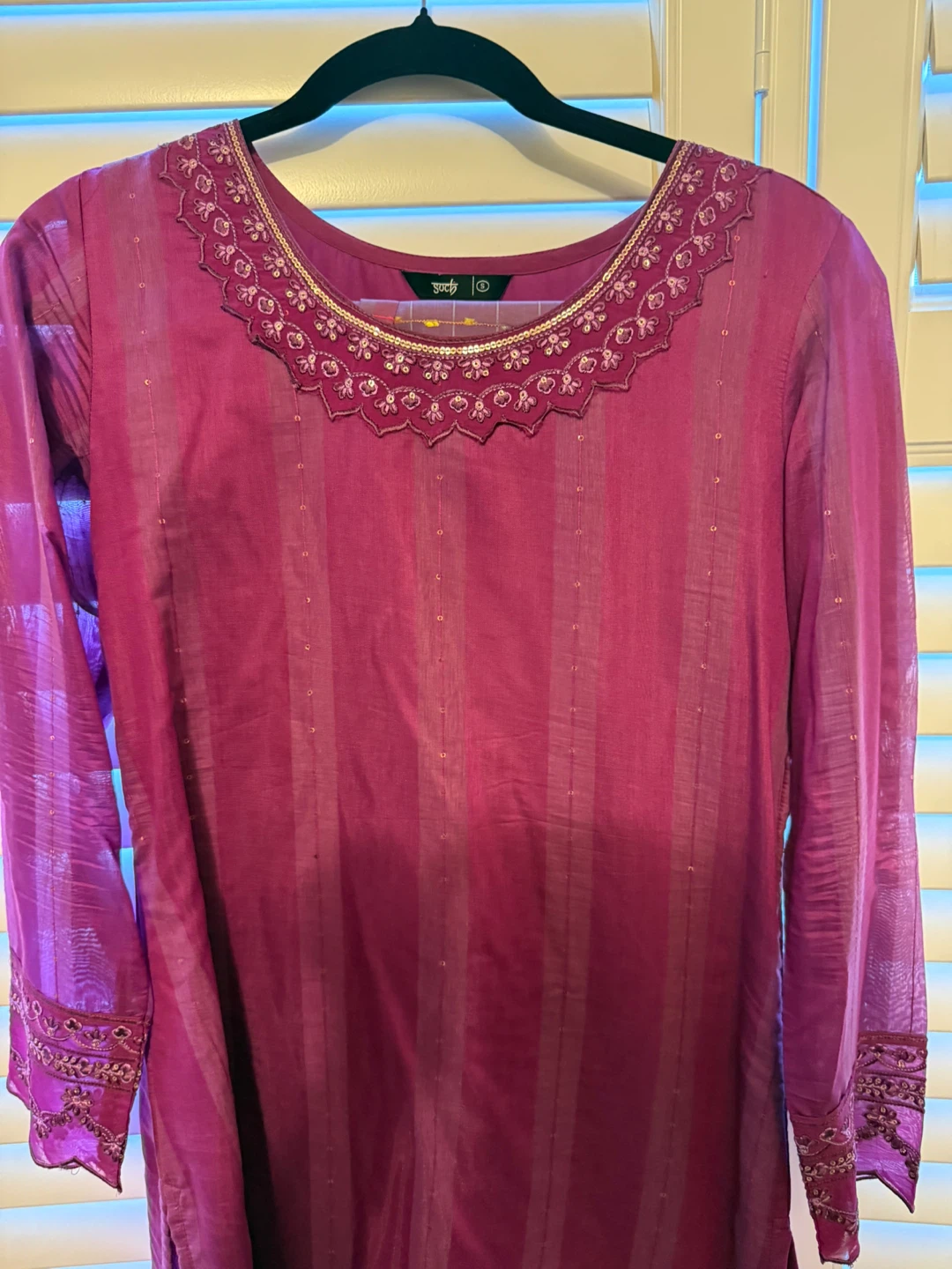 Purple Embroidered Kurti - photo 2