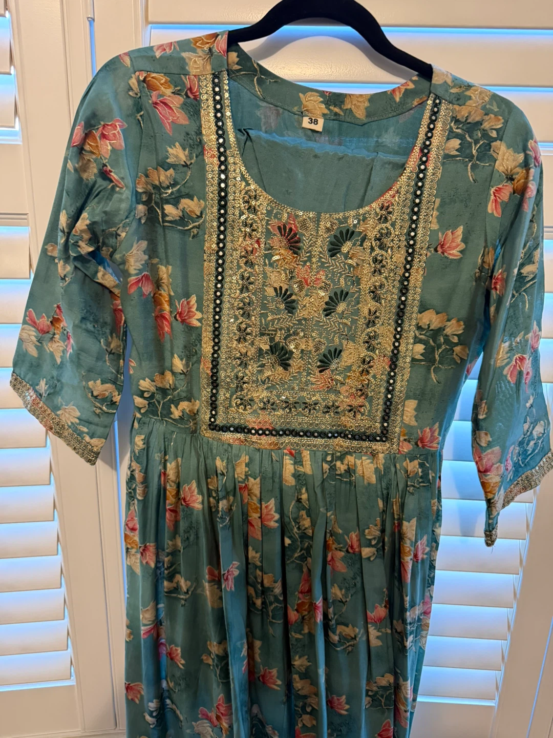Floral Print Kurti with Scarf and Trousers - photo 2
