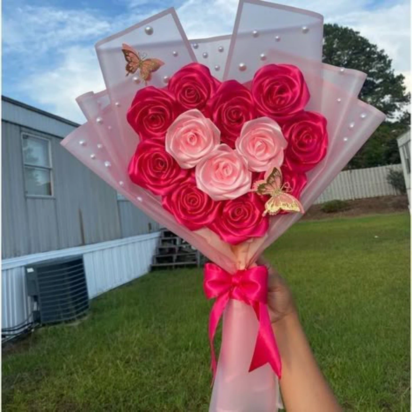 Handmade Satin Rose Bouquet - photo 3