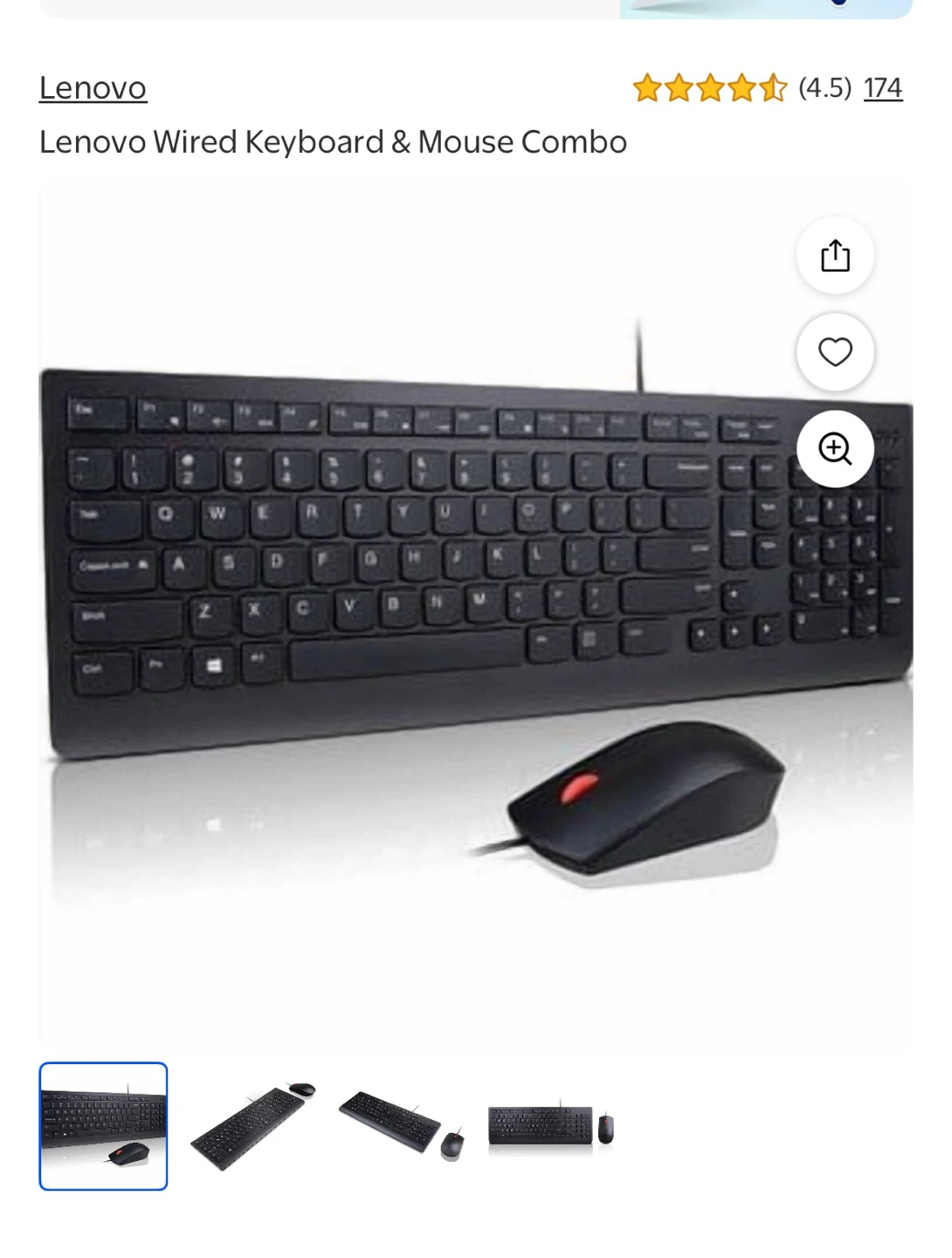 Lenovo Wired Keyboard & Mouse Combo
