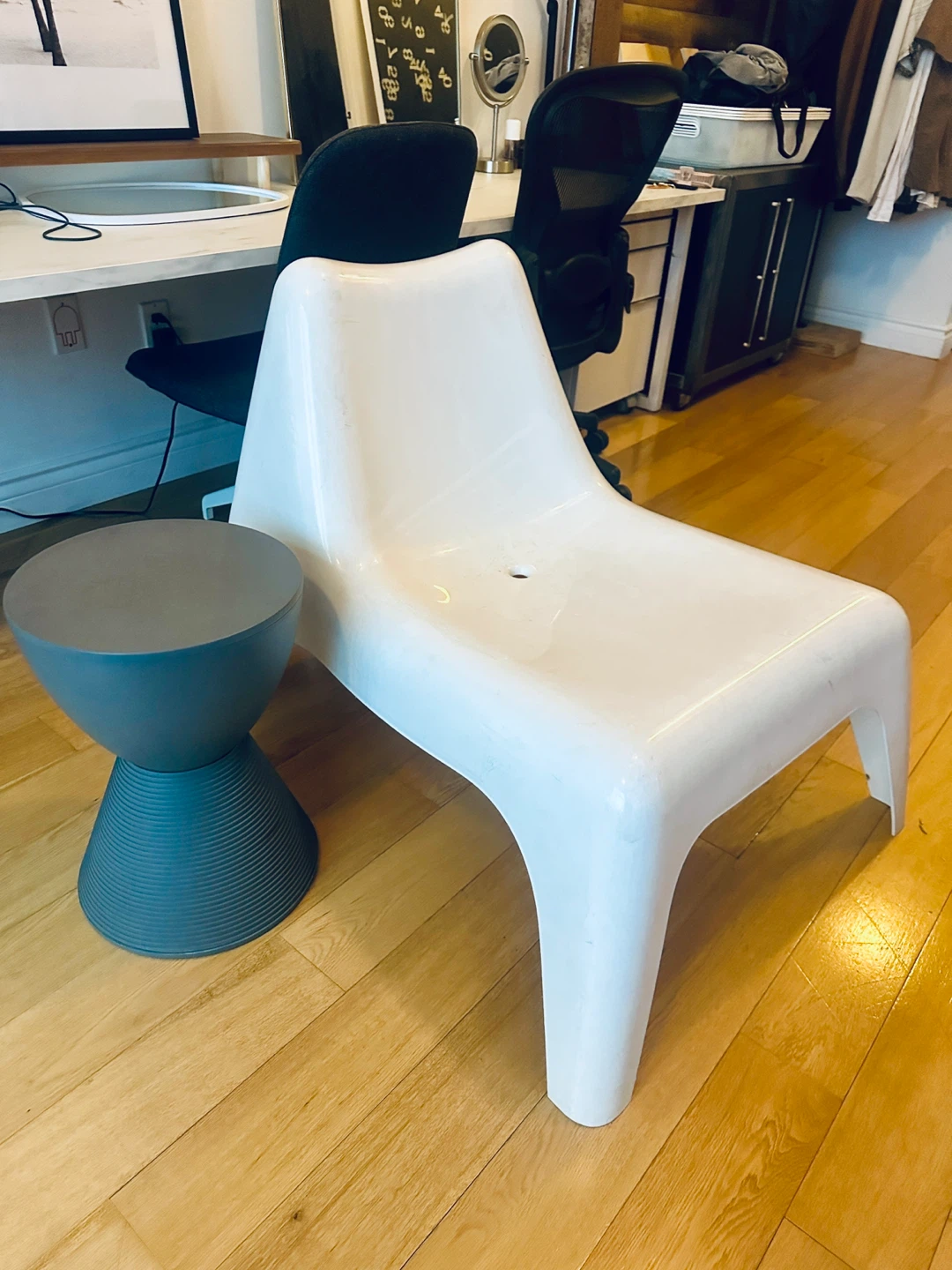 VINTAGE IKEA PS VAGO OUTDOOR LOUNGE CHAIR + PATIO SIDE TABLE