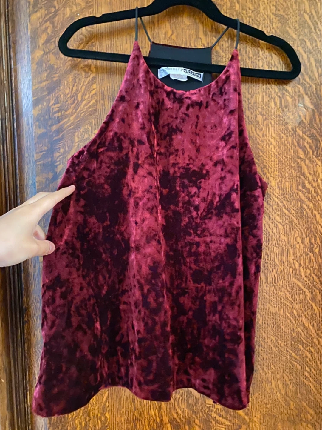 Necessary Objects Velvet Halter Top - Small