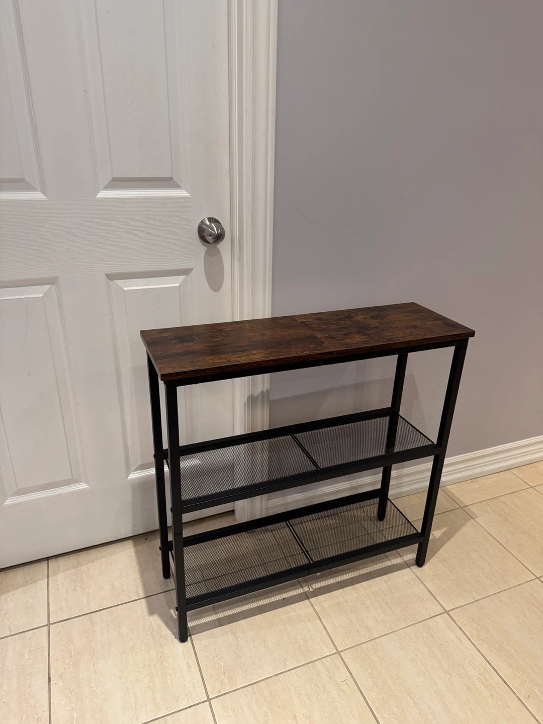 Narrow Console Table with Shelves