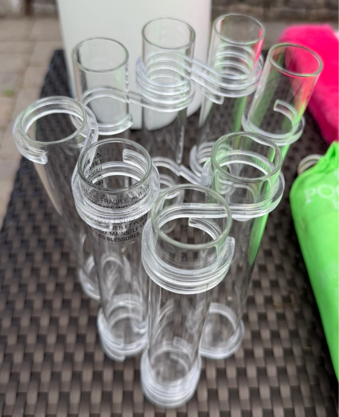 Set of 7 Clear Plastic Shot Glasses