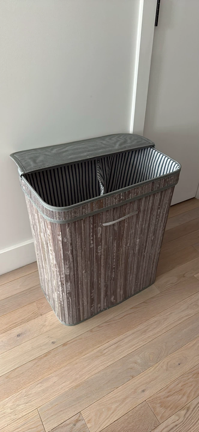 Bamboo Laundry Hamper with Lid - photo 2
