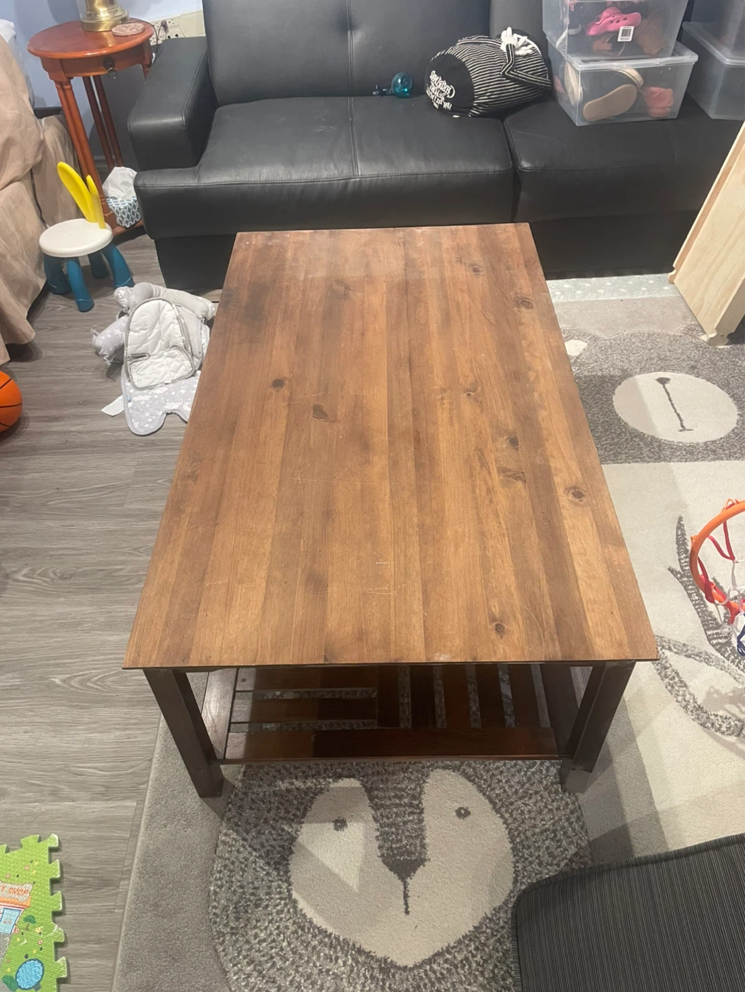 Wooden Coffee Table with Shelf
