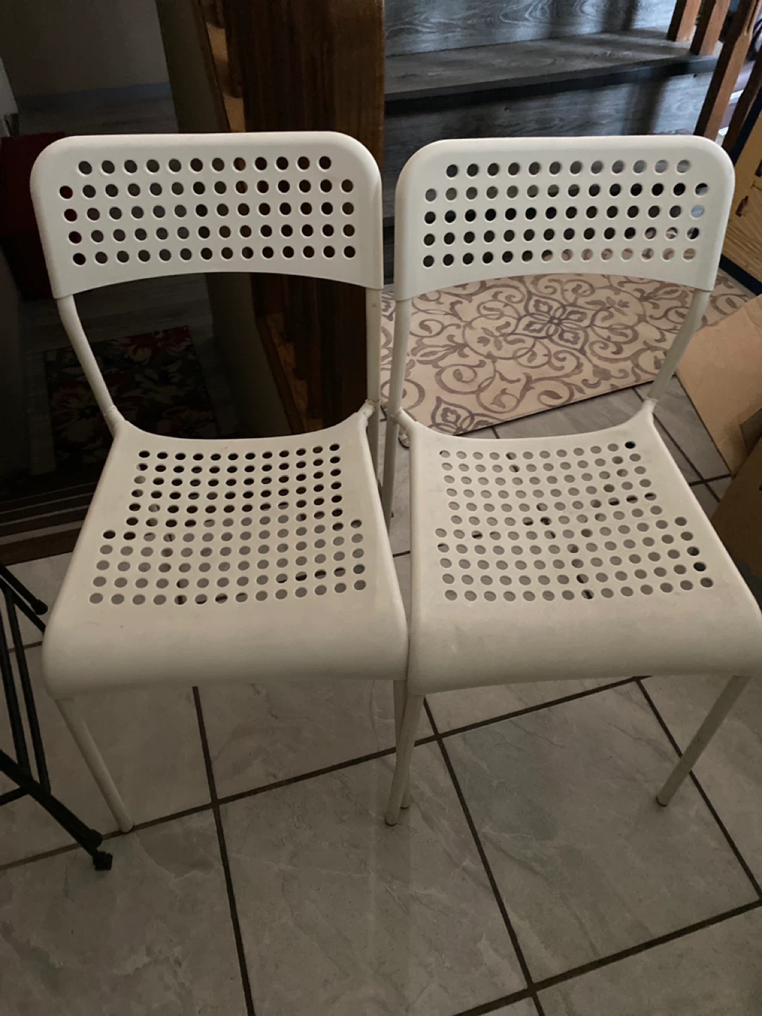 White IKEA Stools (Set of 2)