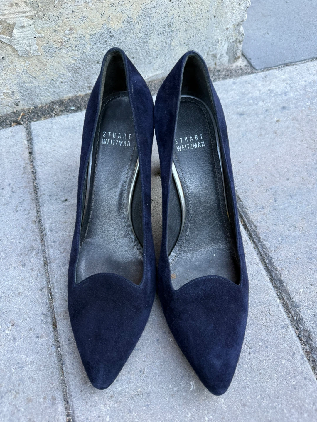 Stuart Weitzman Navy Suede Heels