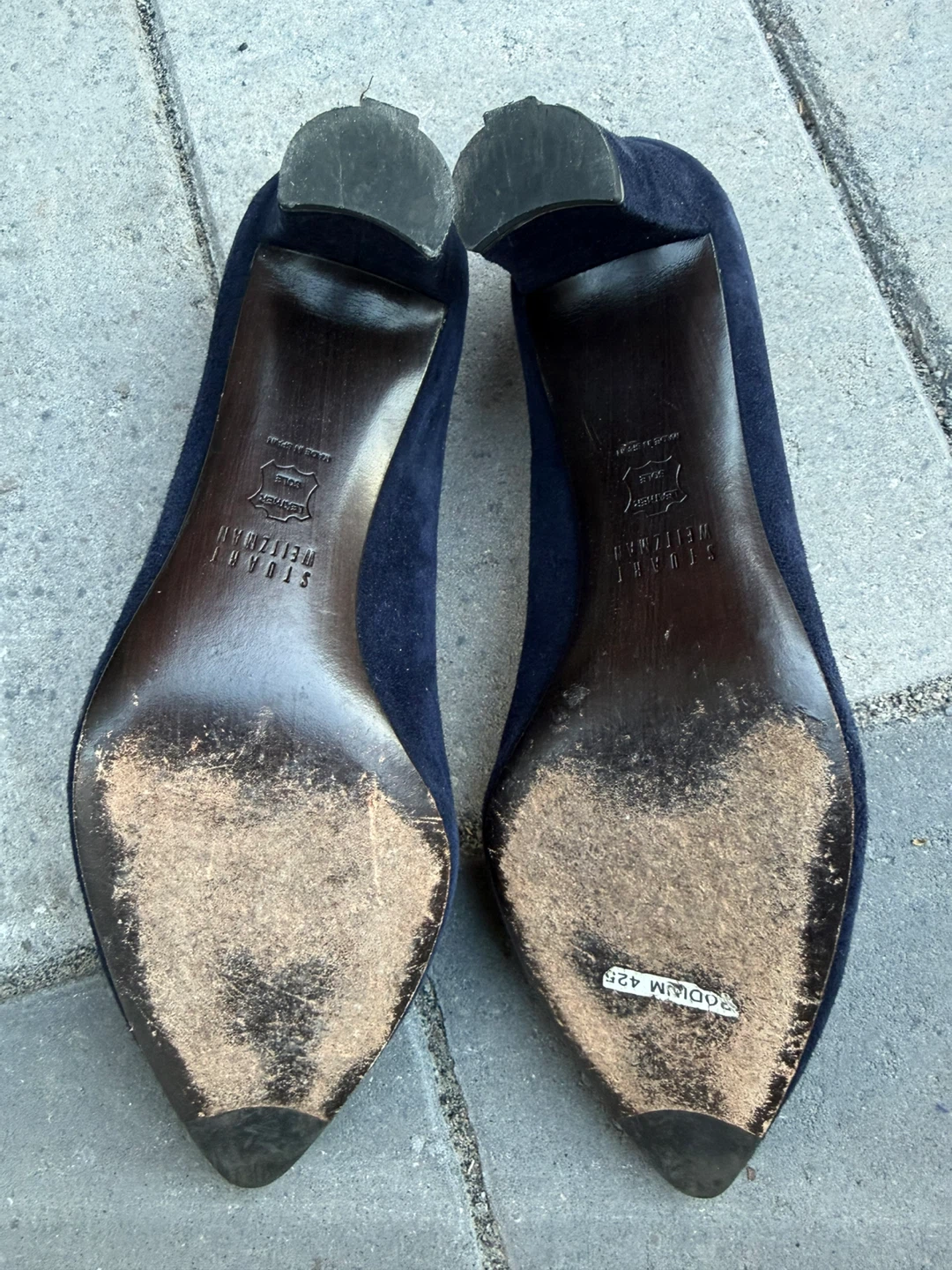 Stuart Weitzman Navy Suede Heels - photo 2