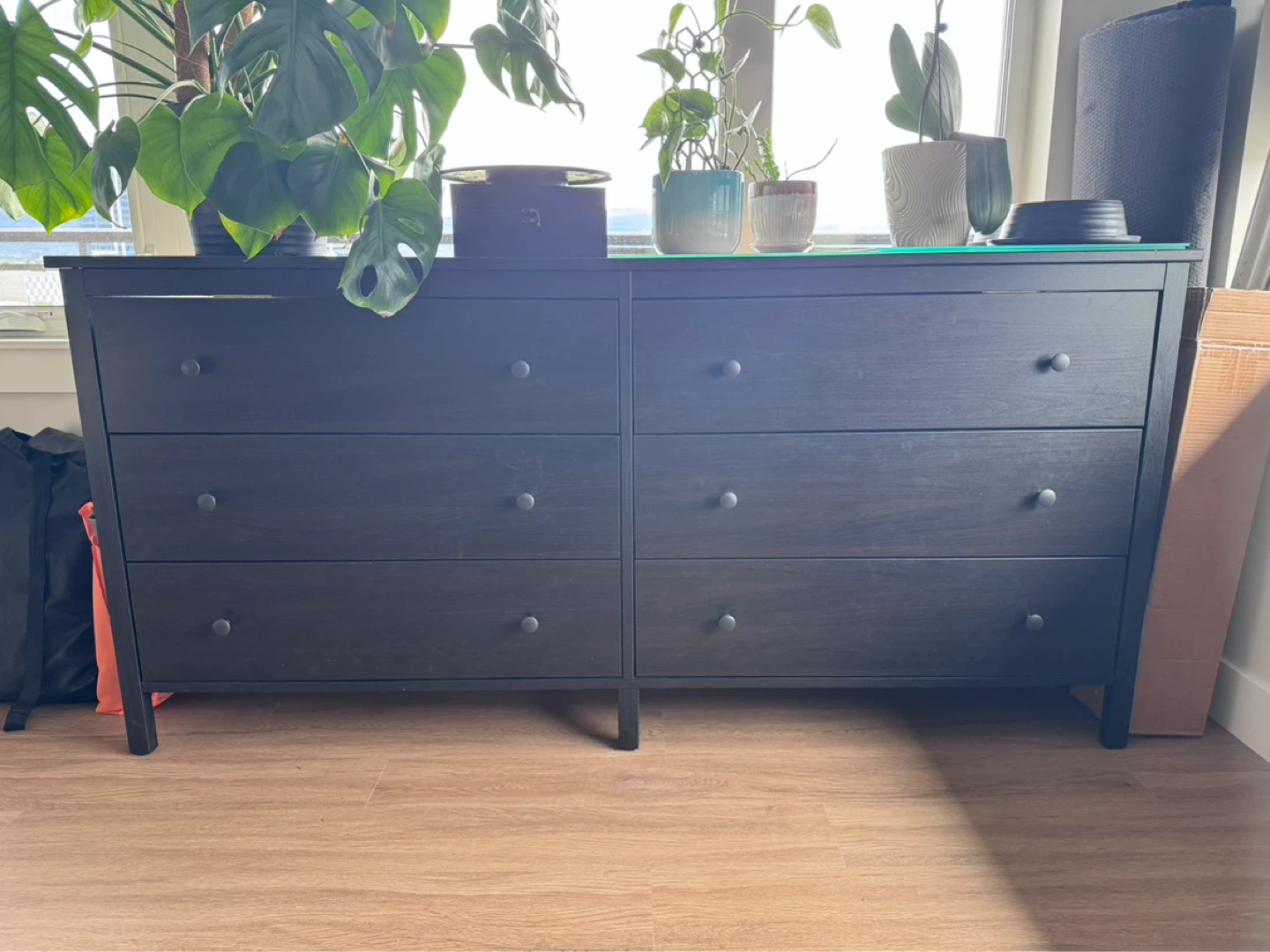 IKEA Dark Wood Dresser with 6 Drawers - photo 2