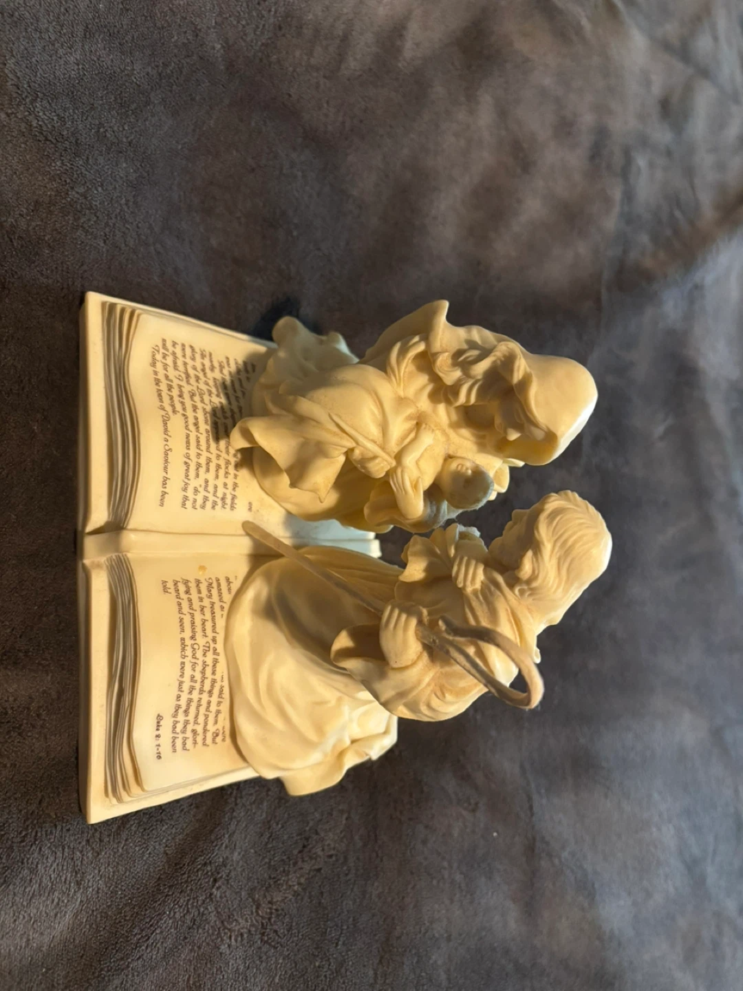 Cream Colored Angel Figurine on Book Music Box