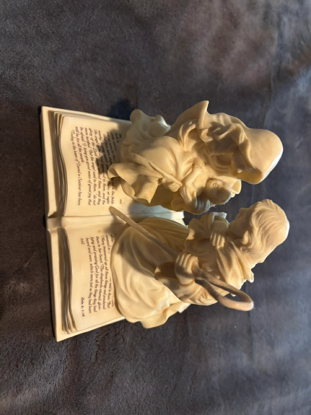 Cream Colored Angel Figurine on Book Music Box - photo 3
