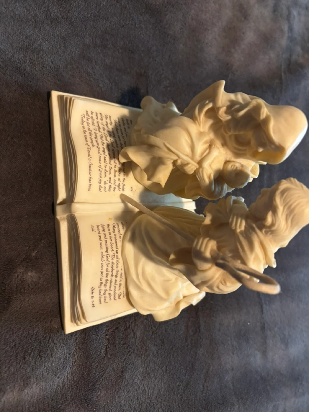 Cream Colored Angel Figurine on Book Music Box - photo 2