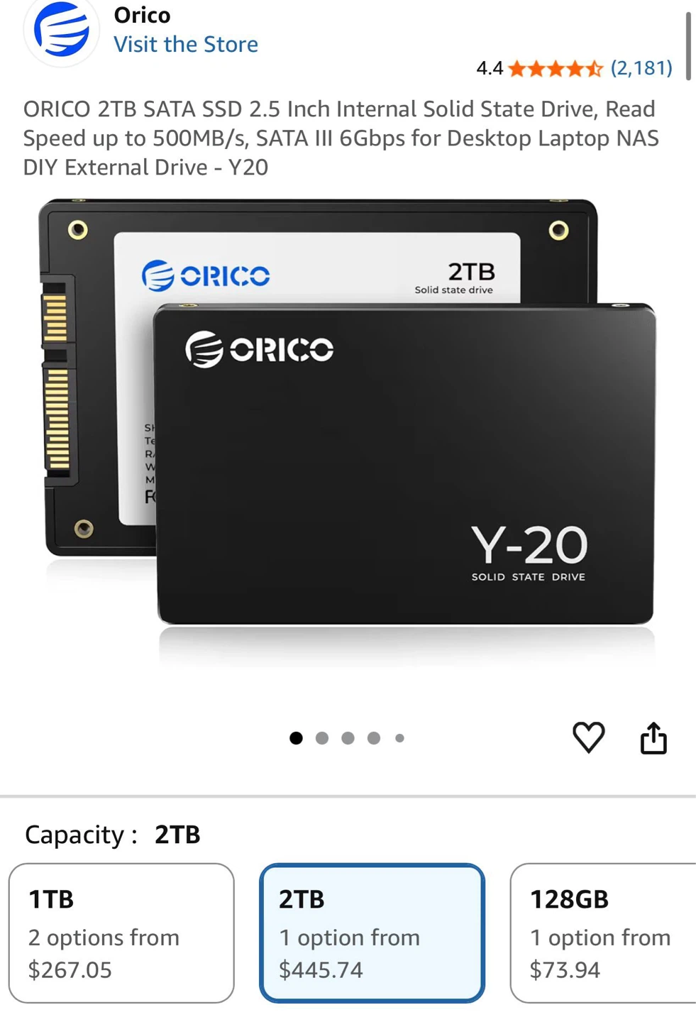 ORICO Y-20 2TB SATA III 2.5 Inch SSD