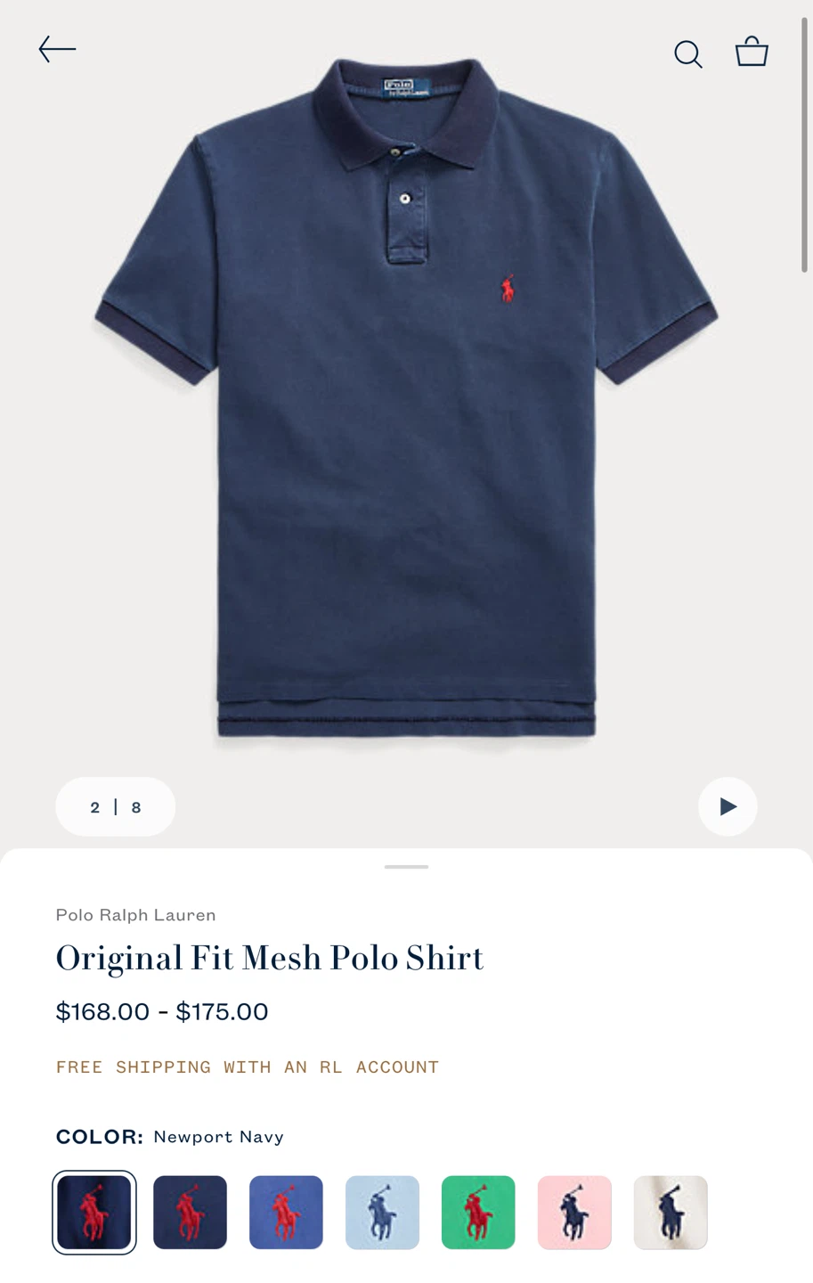 Polo Ralph Lauren Original Fit Mesh Polo Shirt - Navy - photo 2