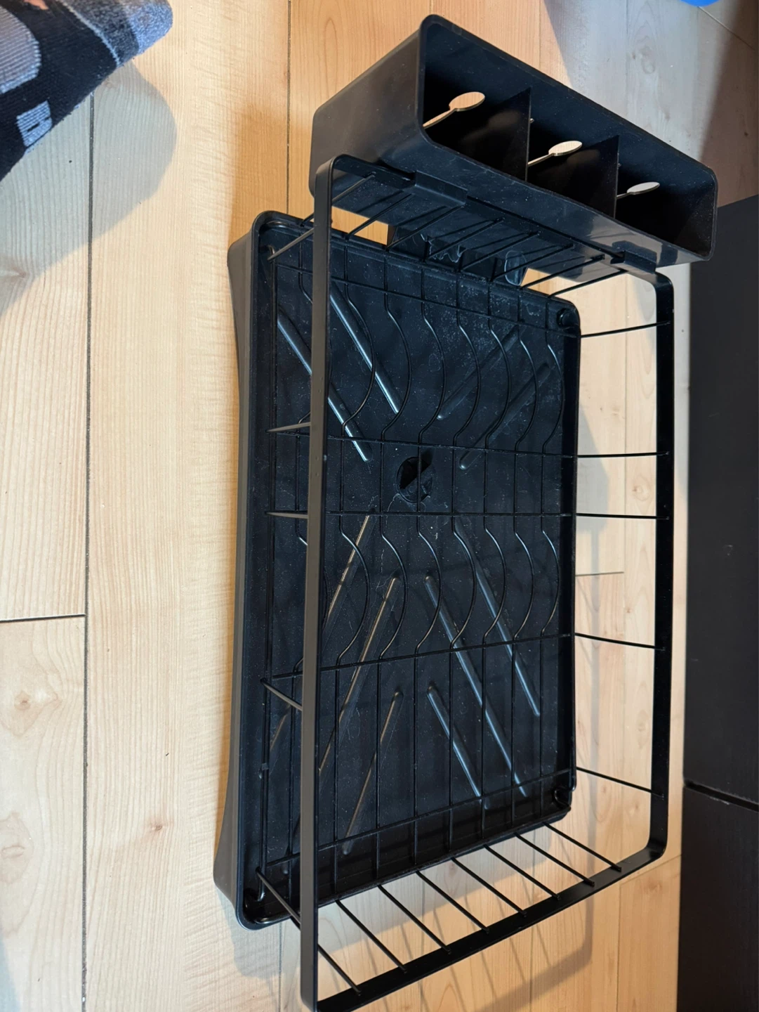 Black 2-Tier Dish Drying Rack with Cutlery Holder - photo 3
