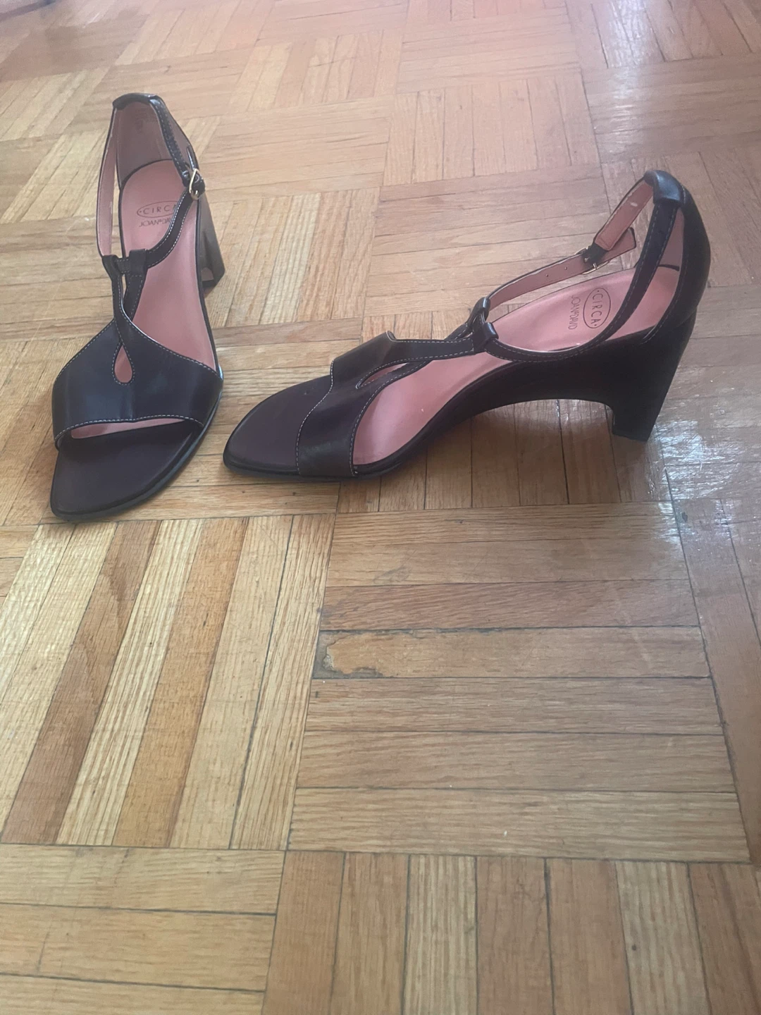 Circa Joan & David Brown Ankle Strap Heels 8M